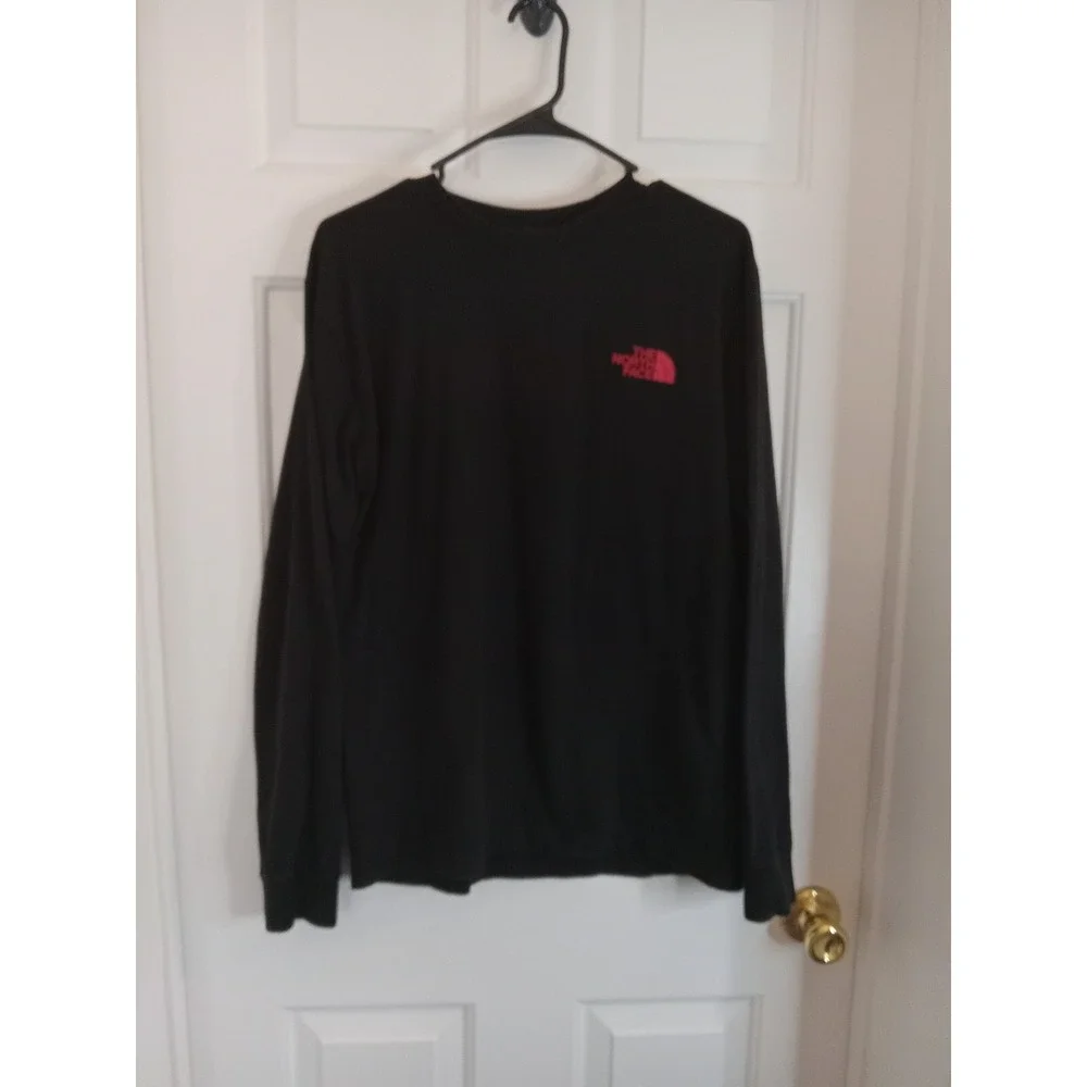 The North Face Long‎ Sleeve Crewneck Never Red Logo Exploring Black Mens Small